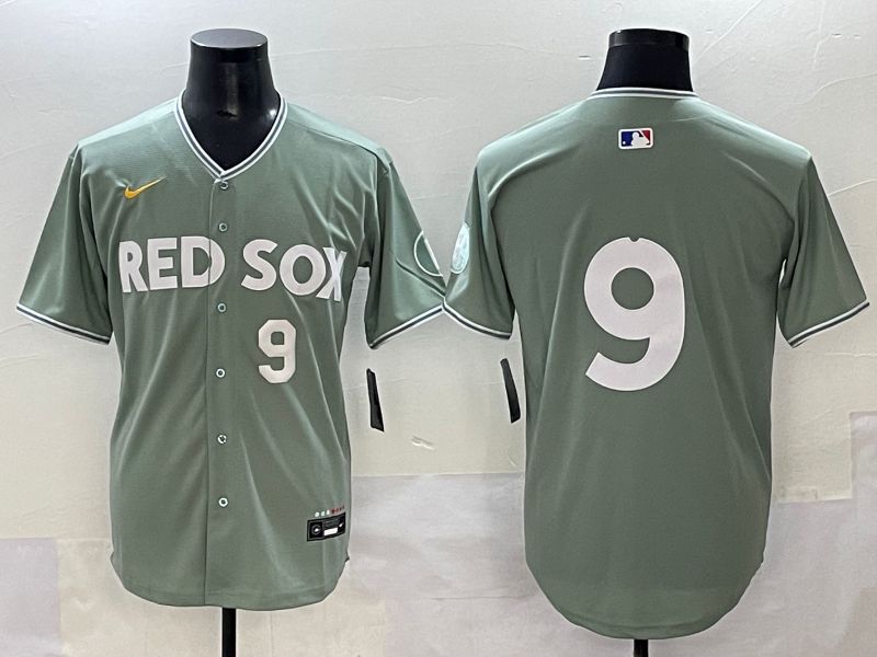 Men 2025 Boston Red Sox #9 No Name Light Green Joint Name Nike MLB Jersey style 4